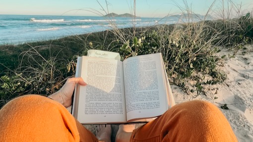 Reading at the beach