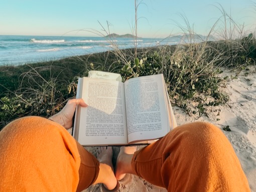 Reading by the beach