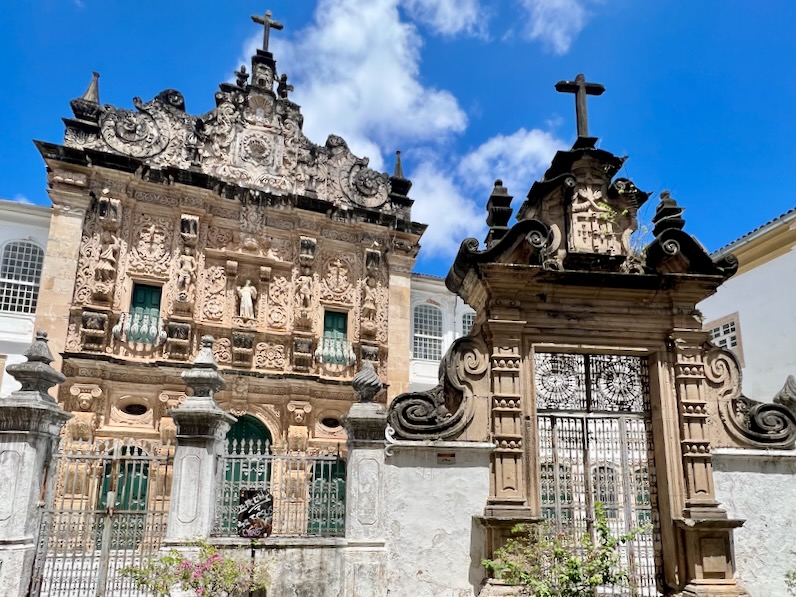 An ornate church in Salvador, Brazil