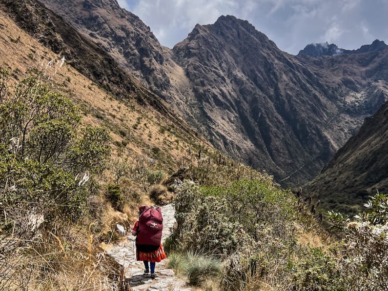 Female porter on the Inca Trail