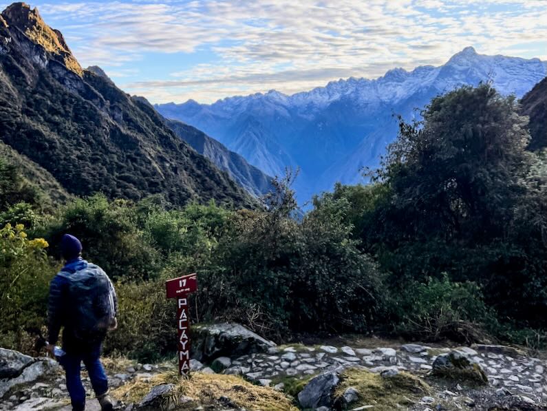 Leaving Pacaymayo Campground on the third morning of the Inca Trail