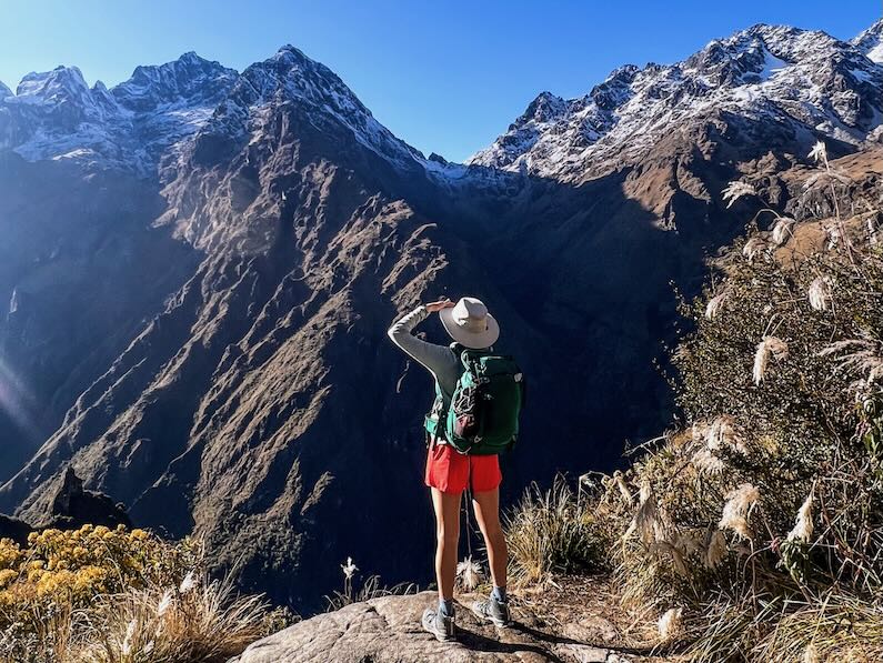 Looking back at Dead Woman's Pass on the third day of the Inca Trail