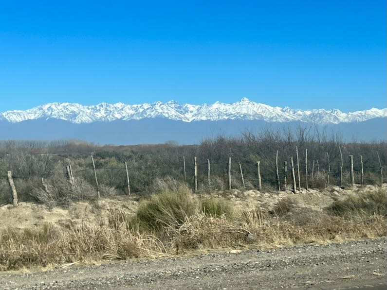 The Andes Mountains during the drive from Mendoza to Uco Valley