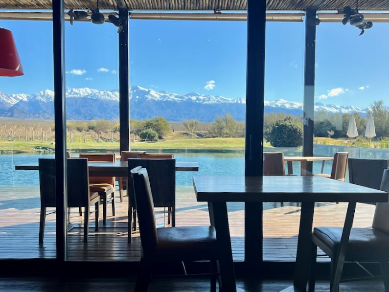 Dining room views Siete Fuegos in Uco Valley