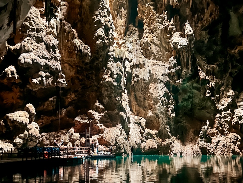 Inside the Abismo Anhumas in Bonito, Brazil