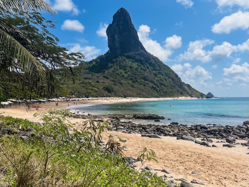 Noronha's famous Morro do Pico at Praia da Conceição 