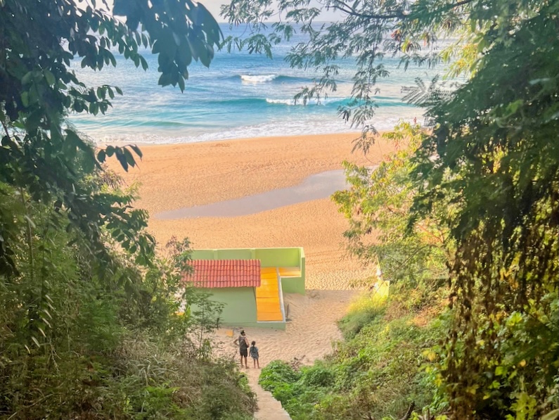 Steep stairs leading to Praia do Boldró in Noronha