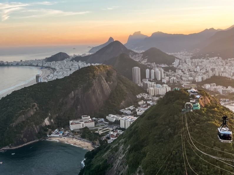 Sunset in Rio de Janeiro from Sugarloaf Mountain