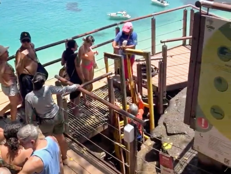 Stairs down to Baía do Sancho - the most beautiful beach in the world