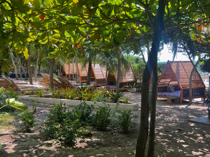 Beach Cabanas at Blue Apple Beach in Cartagena