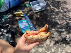 Lunch from the top of Cachoeirão Waterfall