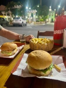 Burgers in Palmeiras after the Vale do Pati Trek