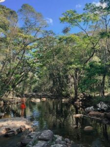 River at the trailhead to Morro do Castello in the Vale do Pati