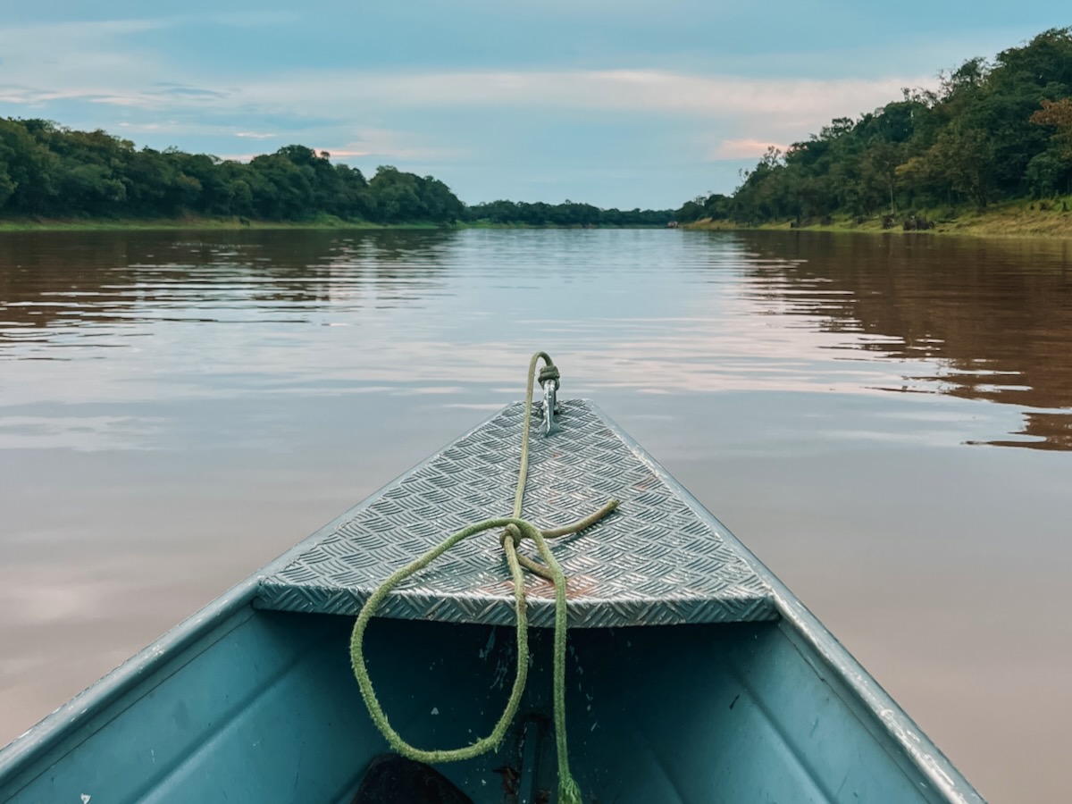 Boating down the Amazon River in Brazil